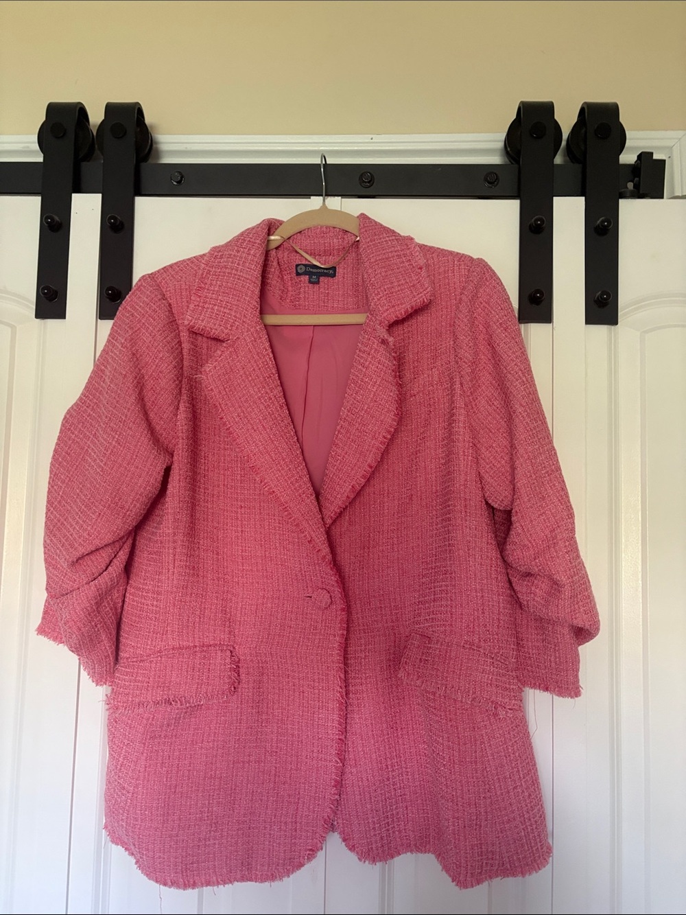 Democracy Rose Pink Tweed Blazer Jacket
